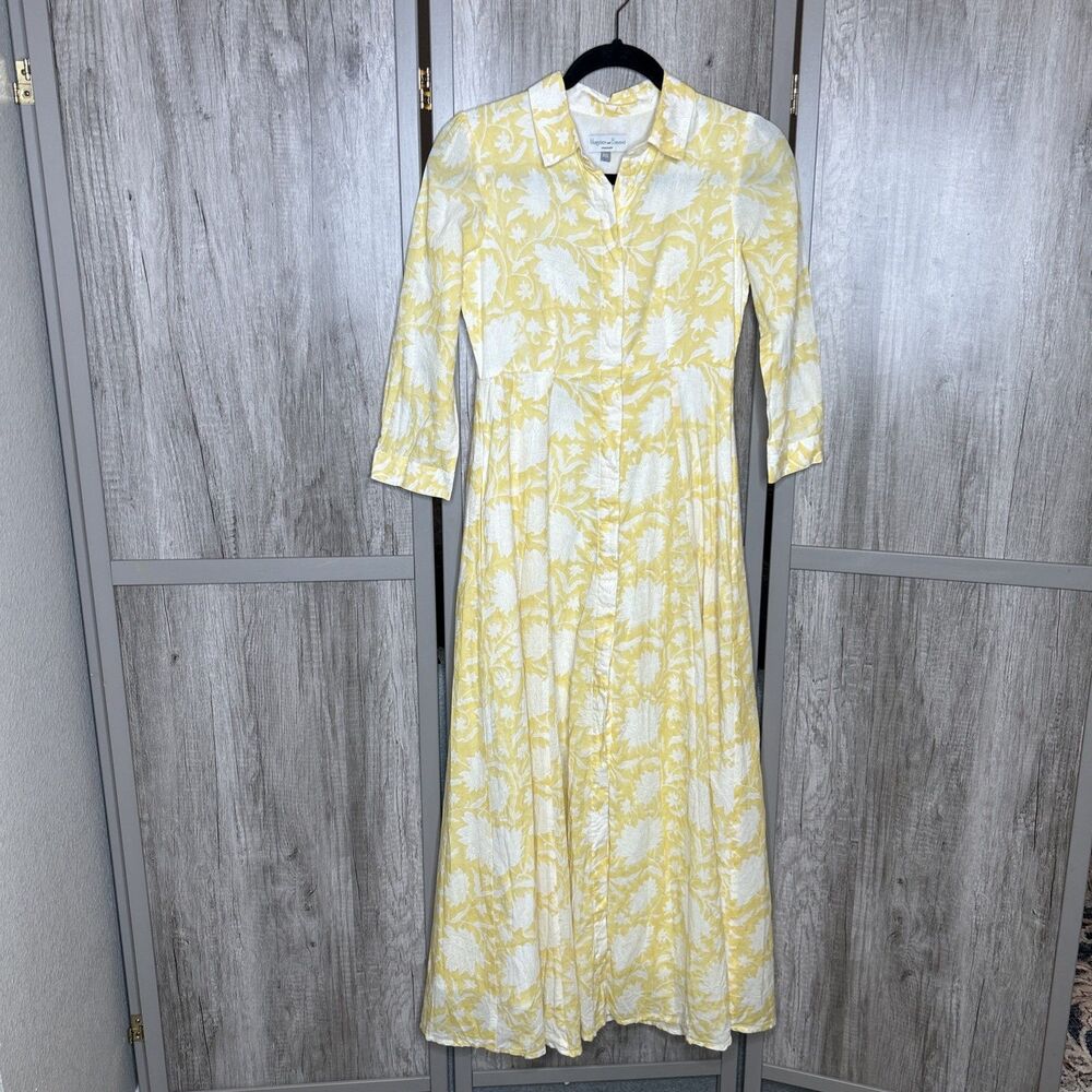 Monsoon And Beyond Shirt Dress Handmade Floral Button Down Elegant Romance XS